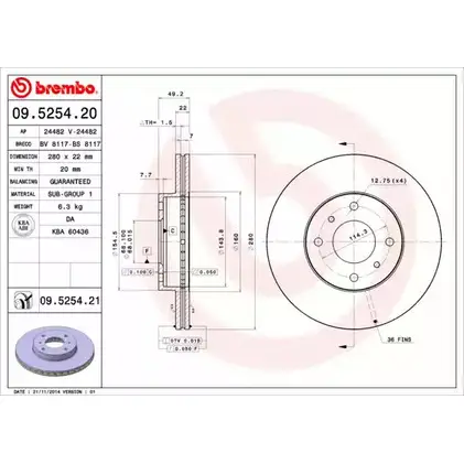 Тормозной диск BRECO 2362532 0 3B9AK 0I55VA4 BV 8117 изображение 0