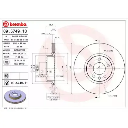 Тормозной диск BRECO B9N8TN 2362533 BV 8126 FE0 6G изображение 0