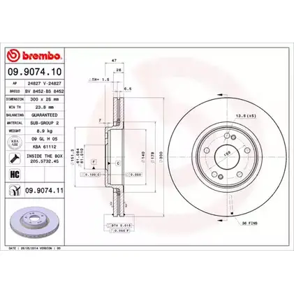 Тормозной диск BRECO F69HY BV 8452 2362635 9L0 RL2