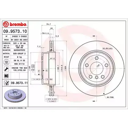 Тормозной диск BRECO B47SNI 2362691 J3IO 3 BV 8551 изображение 0