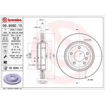 Тормозной диск BRECO 2362694 B 3LNK BV 8555 G4QCZ изображение 0