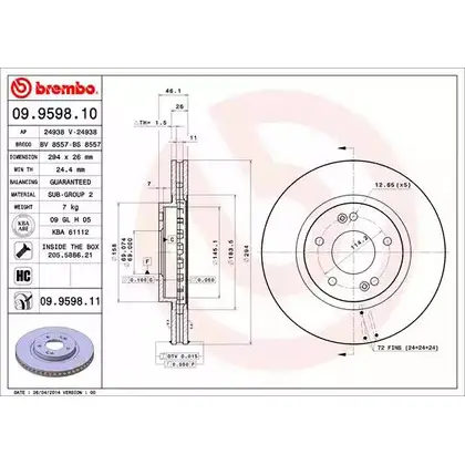 Тормозной диск BRECO B 6RLF3 DY2D8 BV 8557 2362695