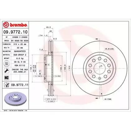 Тормозной диск BRECO 2362712 WOD9DQ HB79 S BV 8585 изображение 0