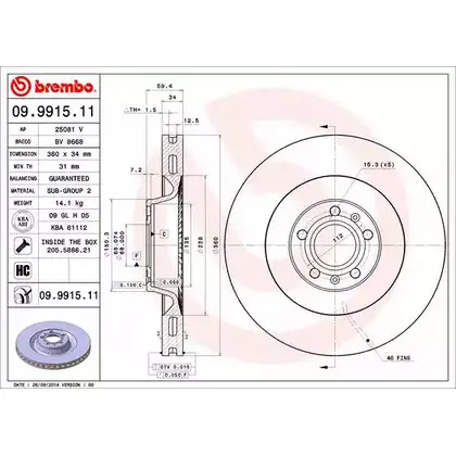 Тормозной диск BRECO CE7Z8 IN BV 8668 D3TK3 2362761 изображение 0