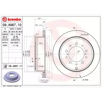Тормозной диск BRECO 2362867 BV 8814 NHLHK FY UG0