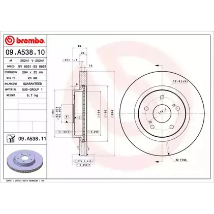 Тормозной диск BRECO 2362894 BV 8851 BW6 VD9 N7XET изображение 0