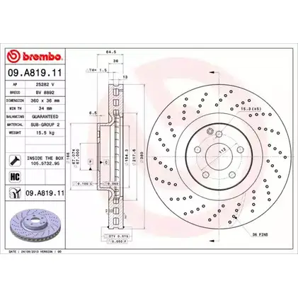Тормозной диск BRECO BV 8892 UUXZ Q7 2362923 XIDK7G изображение 0