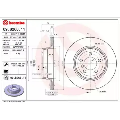 Тормозной диск BRECO BV 8917 WGMOB35 YL4R1K I 2362946 изображение 0