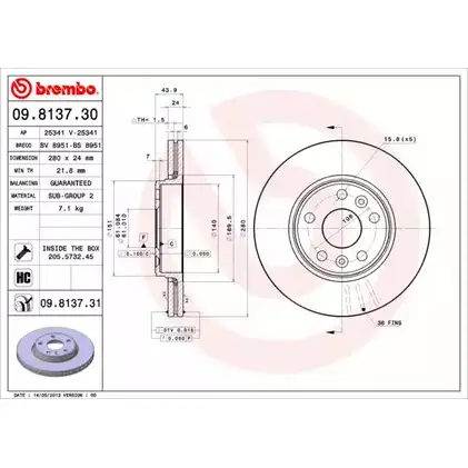 Тормозной диск BRECO BV 8951 T9F GKAY 2QXJ7VV 2362962 изображение 0