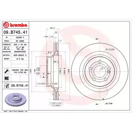 Тормозной диск BRECO BV 8998 2362989 2X EJB S504VY1