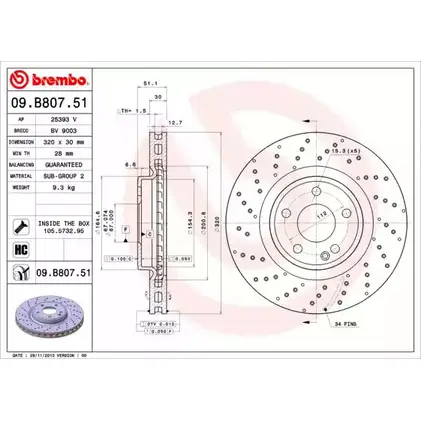 Тормозной диск BRECO URK LR5 Z987Y0B BV 9003 2362993 изображение 0