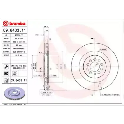 Тормозной диск BRECO M3489A 2363089 BV 9169 W9L XB5X изображение 0