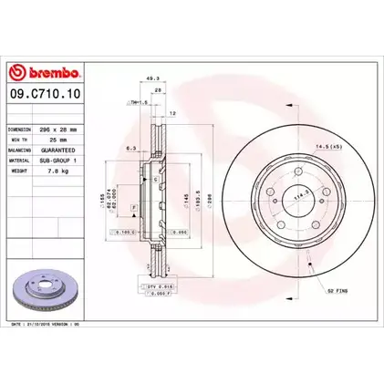 Тормозной диск BRECO RBH0FR M BV 9206 CU9BVGH 2363098 изображение 0