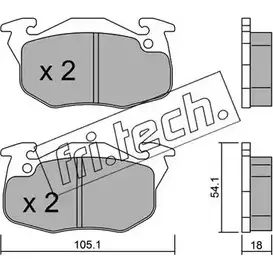 Тормозные колодки, дисковые, комплект FRI.TECH. 2 0905 2371882 039.5 20906 изображение 0