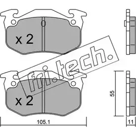 Тормозные колодки, дисковые, комплект FRI.TECH. 20974 040.0 2097 3 2371883 изображение 0