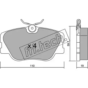 Тормозные колодки, дисковые, комплект FRI.TECH. 2371939 209 41 V4DWM 063.0 изображение 0