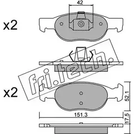 Тормозные колодки, дисковые, комплект FRI.TECH. 2371970 2 1930 23181 081.1 изображение 0