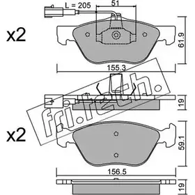 Тормозные колодки, дисковые, комплект FRI.TECH. 085.1 21 636 23222 2371980 изображение 0