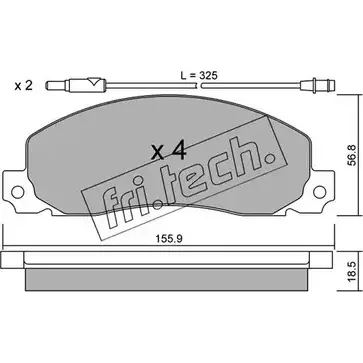 Тормозные колодки, дисковые, комплект FRI.TECH. 100.0 20928 2372005 209 26 изображение 0