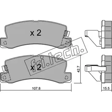 Тормозные колодки, дисковые, комплект FRI.TECH. 21 833 164.1 2373494 21834 изображение 0
