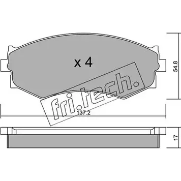 Тормозные колодки, дисковые, комплект FRI.TECH. 9R7R7 197.0 21 526 2373614 изображение 0