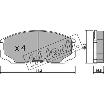 Тормозные колодки, дисковые, комплект FRI.TECH. Z00BKWM 2373669 230.0 2 1650 изображение 0