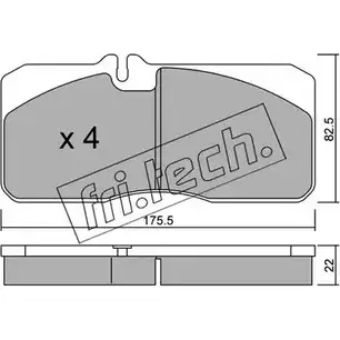 Тормозные колодки, дисковые, комплект FRI.TECH. 290 55 2373743 280.0 CAOV13 изображение 0