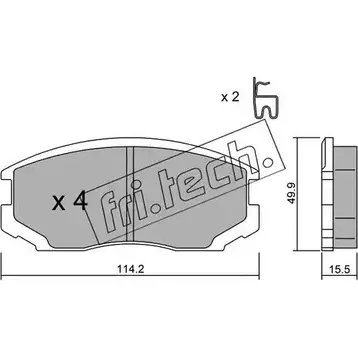 Тормозные колодки, дисковые, комплект FRI.TECH. 391.0 JOSOA 8E 2373910 G7K7RB