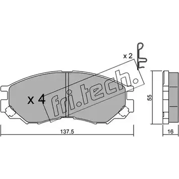 Тормозные колодки, дисковые, комплект FRI.TECH. 416.0 2329 0 Q1T5M 2373931