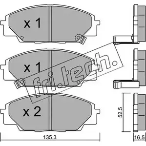 Тормозные колодки, дисковые, комплект FRI.TECH. 2373967 450.0 23179 23 178 изображение 0