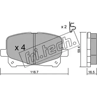 Тормозные колодки, дисковые, комплект FRI.TECH. YJZ71K 2373975 459.0 2 4522 изображение 0