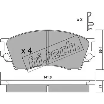 Тормозные колодки, дисковые, комплект FRI.TECH. 489.0 2374006 21 571 21959 изображение 0