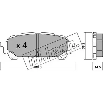 Тормозные колодки, дисковые, комплект FRI.TECH. 2374209 629.0 2433 1 RFKSI изображение 0