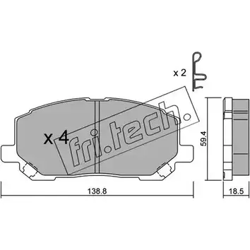 Тормозные колодки, дисковые, комплект FRI.TECH. 3VRGL 2374212 23 703 632.0 изображение 0