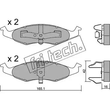 Тормозные колодки, дисковые, комплект FRI.TECH. 23 740 2374341 23741 729.0 изображение 0