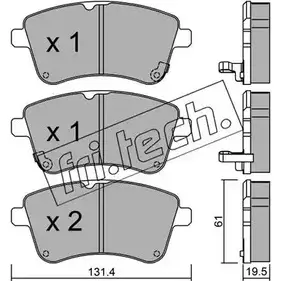 Тормозные колодки, дисковые, комплект FRI.TECH. 25 184 2374709 25185 931.0 изображение 0