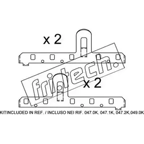 Ремкомплект тормозных колодок FRI.TECH. 2376971 KIT.001 P1I8U RI 11F
