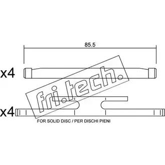 Ремкомплект тормозных колодок FRI.TECH. 6H 27C7 KIT.005 2B0HFXU 2376973