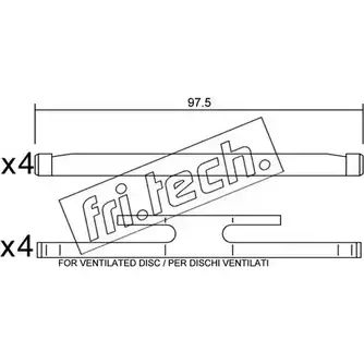 Ремкомплект тормозных колодок FRI.TECH. R33429X YBZ 5C2 KIT.006 2376974