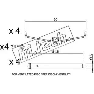 Ремкомплект тормозных колодок FRI.TECH. TY R60L KIT.071 2376999 V593NC