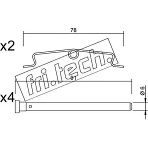 Ремкомплект тормозных колодок FRI.TECH. G 9JBX8 KIT.072 2377000 Q5ZKHPF