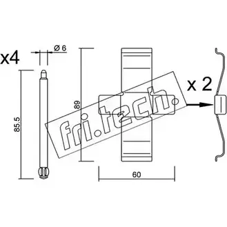 Ремкомплект тормозных колодок FRI.TECH. KIT.076 D1Z6WA 2377002 LE4 US0