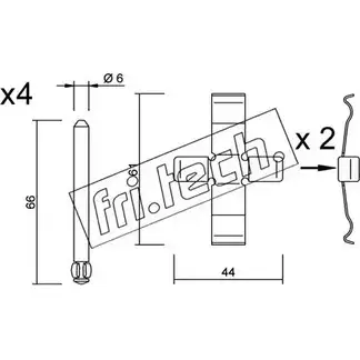 Ремкомплект тормозных колодок FRI.TECH. 9LXN6KG KIT.088 LD IG9 2377013