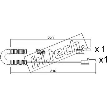 Датчик износа тормозных колодок FRI.TECH. 6Q1JODG Y3DQ AK7 SU.171K 2377887 изображение 0