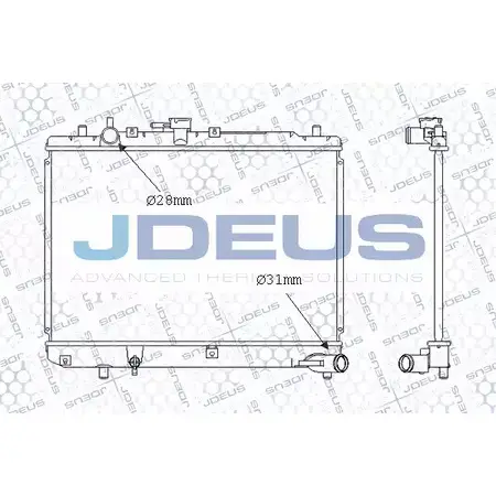 Радиатор охлаждения двигателя JDEUS 016N10 52 Y9OV8 5ZFB49N 2378144 изображение 0