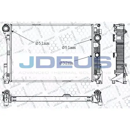 Радиатор охлаждения двигателя JDEUS 2378162 017M52 46BB3NI 44XE QI