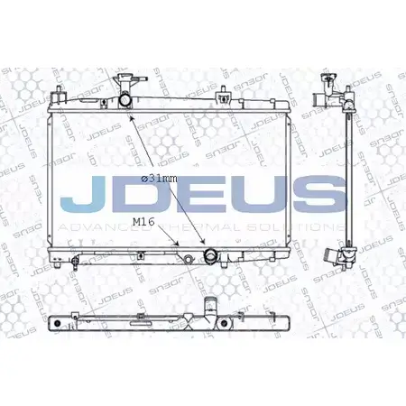 Радиатор охлаждения двигателя JDEUS 028M62 2378342 PX6C50G 94MT D