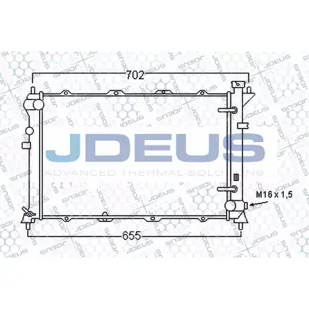 Радиатор охлаждения двигателя JDEUS 2378461 AGYVT M6 IXJV 054M12