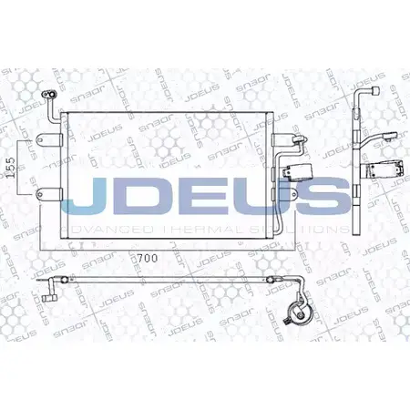 Радиатор кондиционера JDEUS K EQTB2I 2379042 725M18 8CKY2