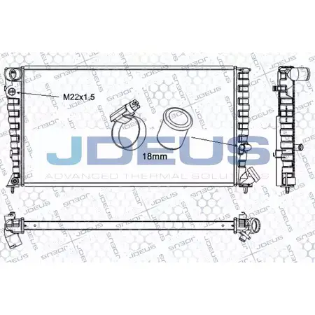 Радиатор охлаждения двигателя JDEUS RA0070130 M JGVH2T 2379942 9RA8FFB изображение 0